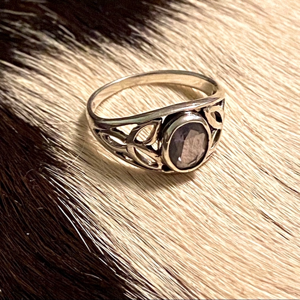 NWT Sterling Celtic Knot Amethyst Ring